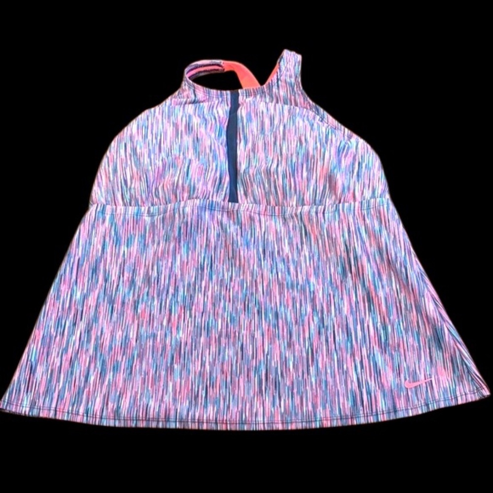 NWOT-Nike Pink and Blue Women's Racerback Swimsuit Top - Picture 4 of 5